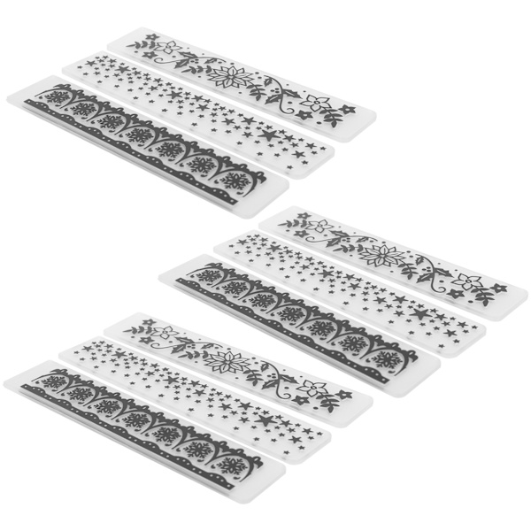 9 st präglingsmapp DIY plast konkavkonvex präglad mall papper hantverk för kortalbum