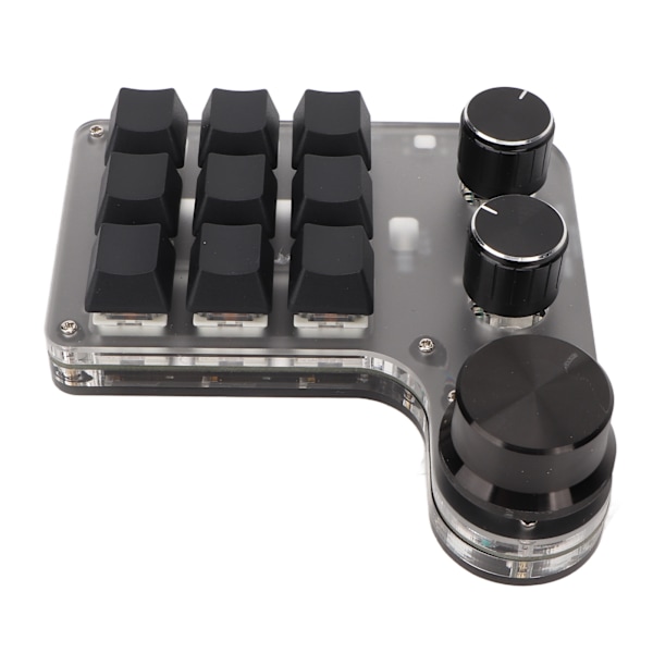 Programmerbar makro-tastatur 9 taster 3 knapper USB Bluetooth-forbindelse OSU Gaming-tastatur til kontor, musik, medier