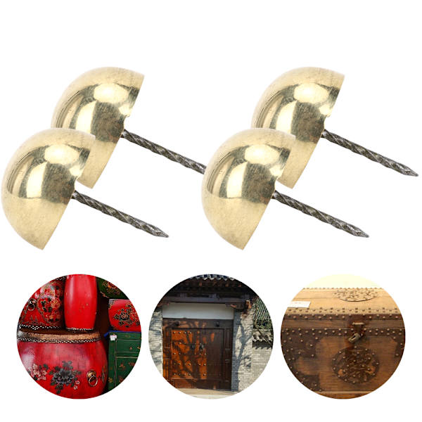 4 stk møbelspiker, rundt hode, antikk messing, dekorative sofa-møbeltilbehør 3cm-6cm4cm messing