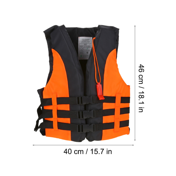 Lasten pelastusliivit lasten turvatakki pillellä uintiveneilyyn koskenlaskua varten (oranssi)