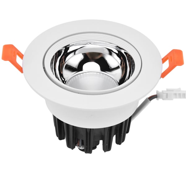 LED Downlight Aluminium Justerbar Vinkel Støvtæt Indbygget Loft Spotlight til Stue Soveværelse 100‑264V Hvid Skal Sølv Kop