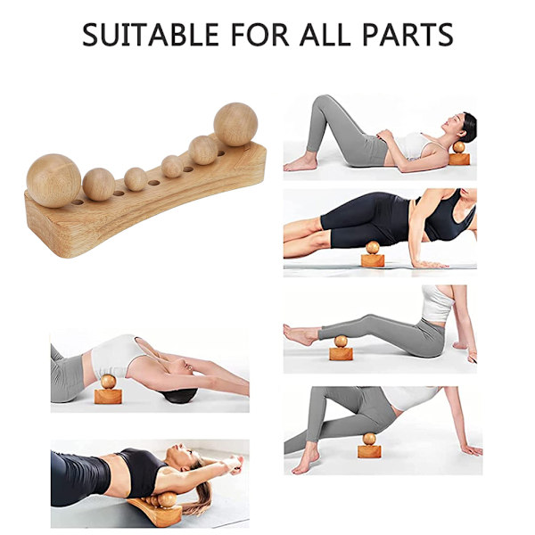 Psoas Muscle Release Tool Träkroppsmassageverktyg Trigger Point Trämassageapparat med 6 massagehuvuden för nackbandsrygg