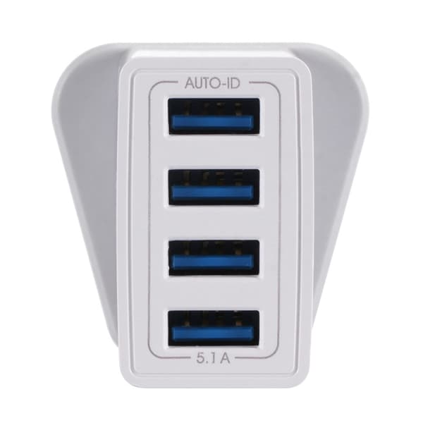 4USB-lader med flere porter, hurtiglader QC3.0 telefonlader for reise 100‑240V