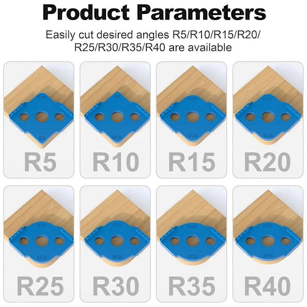 Radius Jig Fräsmallar 4 st, Hörnrådsfräsmallar
