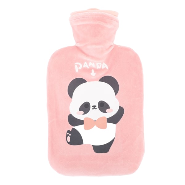 Varmtvannsflaske 1000ml Anti-eksplosiv Tykk PVC Plysjdesign Lekkasjesikker Gjenbrukbar Vannfylt Håndvarmerpose for Vinter Muskel Smerter Feber Rosa