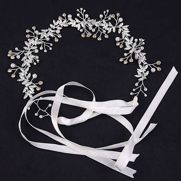Silver Rhinestone Bruddiadem - Handgjorda Hårtillbehör för Bröllop