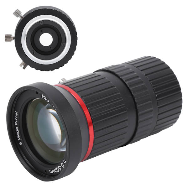 5MP industrizoomobjektiv CS-montering manuel blænde FL5-50mm sikkerhedsovervågningskameratilbehør