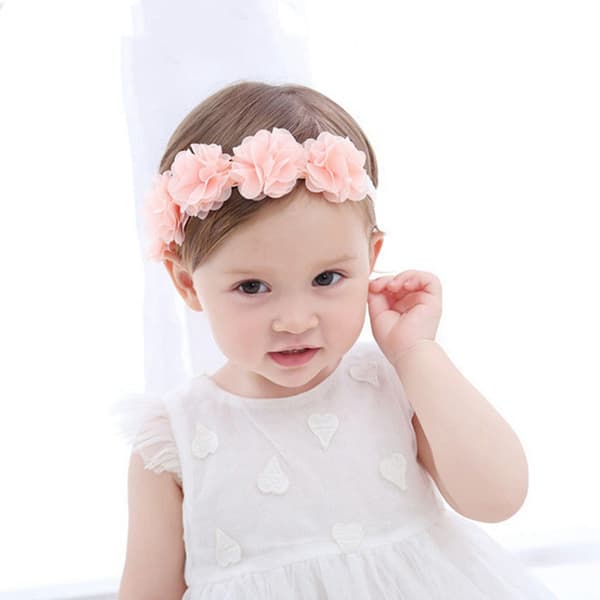3 st Baby Flick Hårband Elastiska Hårband Hårrosett Tillbehör för Nyfödda Spädbarn Flickor