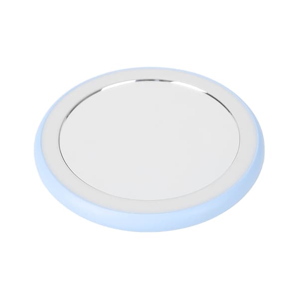 12 stk. Lys Chips LED Belyst Rejse Makeup Spejl Rund Form Batteri Version Kompakt Makeup Spejl Himmelblå