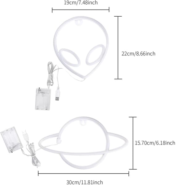 Neonlamper USB/batteri Planet neonlamper brukes til barer, bryllupsdekorasjoner, bursdagsfester osv. (planeter og romvesener)