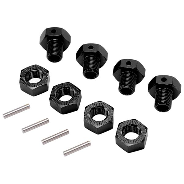 4 st/set 17 mm aluminiumlegering hjulhexkoppling för JLB 1/10 lastbilsserie RC-däckhexnavadapter svart