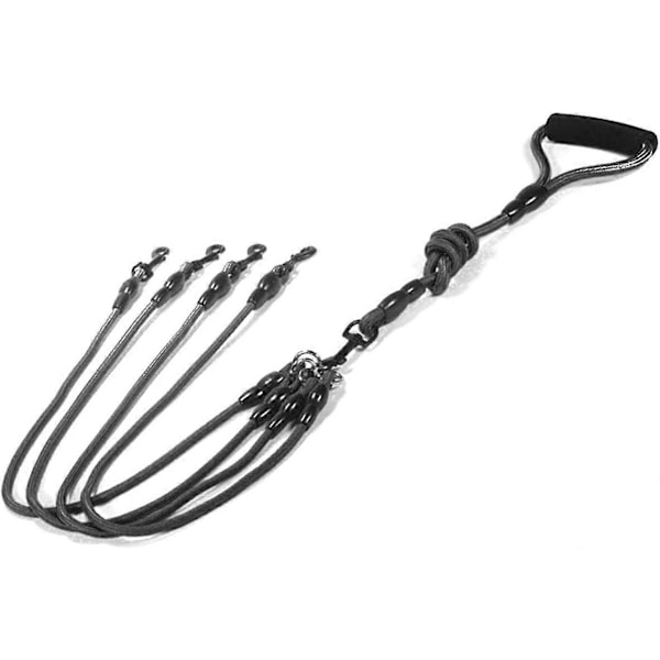 2/3/4-veis Kobbel for Gåing med Kjæledyr, Nylon Flettet Tau Hundebånd 360 Graders Svivel med Polstret Håndtak