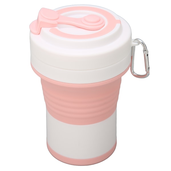 550 ml läckagesäker hopfällbar kaffekopp Värmebeständig silikonkaffekopp med lock