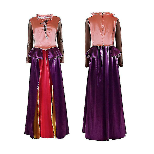 Middelalder Cosplay Voksen Halloween Kostume Pink-lilla 2XL