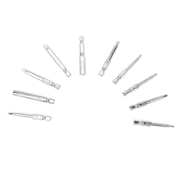 10 stk. sekskant skaft skruetrækker bits magnetiske BST bits -018 60 mm længde