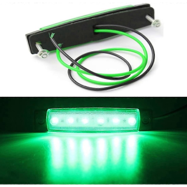 2 Pak LED Indvendige Bådlys, Utility Slim Strip Bar Lys Passer til Courtesy Belysning Cockpit Lys Navigationslys Grøn