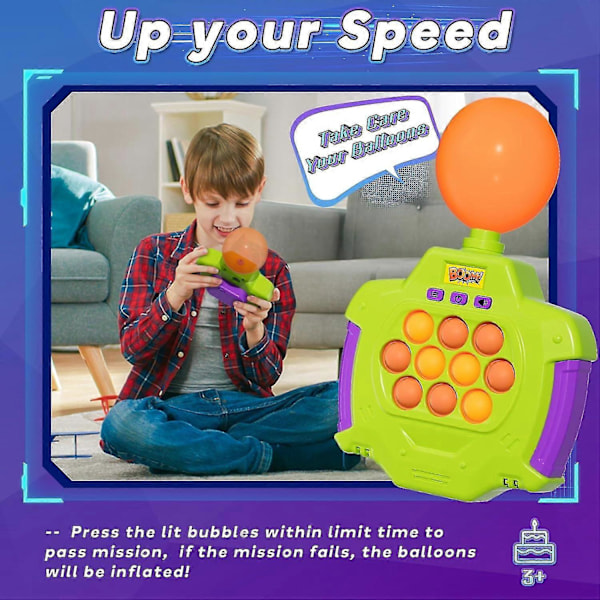 Elektroniskt Pop-spel för Barn och Vuxna, Snabbt Tryck Bubblor Spelkonsol, Handhållet Pop Elektronisk Sensorisk Klämleksak för Barn i Åldern 4-12 -CHN