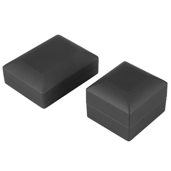 LED Smyckesdisplay Hänge Halsband Presentförpackning Ringfodral Förlovning Bröllopsförråd Svart