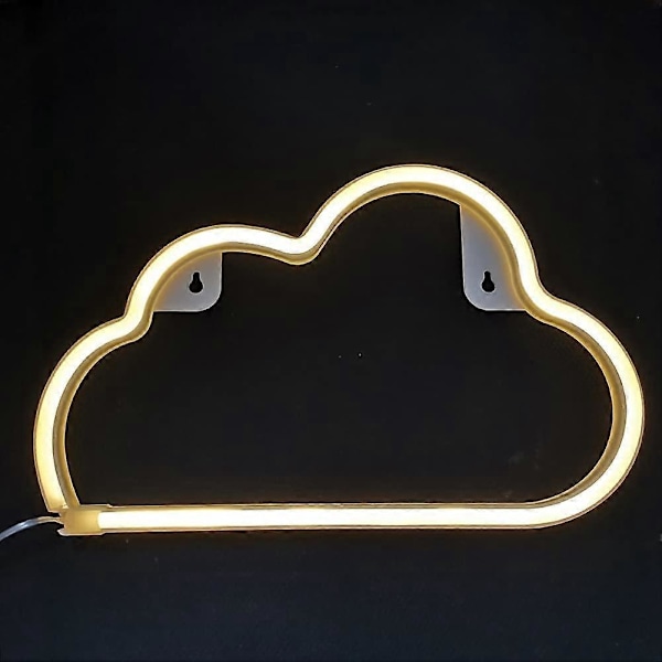 Halo Moln Neon Skyltar, Halo D Neon Ljus Vägglampa Nattlampor, Batteri/USB Drivna Neonljus för Väggdekor, Sovrum, Barnrum, Vardagsrum