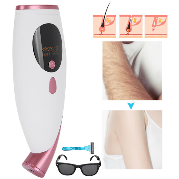 990000 blink IPL laserhår-fjernelsesmaskine Photon Epilator Depilator Hvid (110-240V) EU-stik