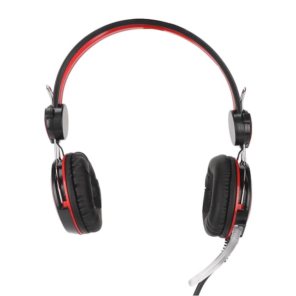 Gaming Headset Støyreduserende Stereo Ergonomisk Kablet Dataspill Hodetelefon med Mikrofon for PC Rød