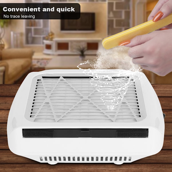 80W nagel dammsamlare nagel dammsugfläkt nagel dammsugare med filter 100-240VUS-kontakt