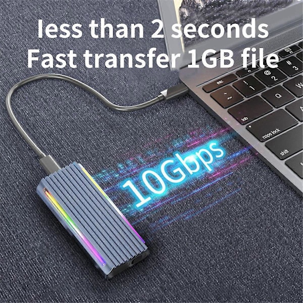 M.2 NVMe NGFF SSD-kapsling USB 3.1 Type-C 10Gbps SATA HDD-box 2230