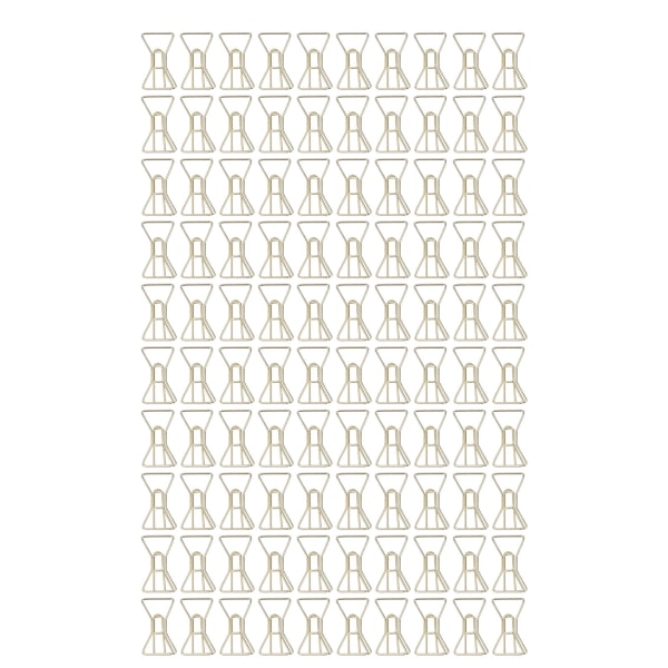 100 stk binders Gull Søt, unik form galvaniseringsprosess Lett bærbar metall binders med oppbevaringsboksbue
