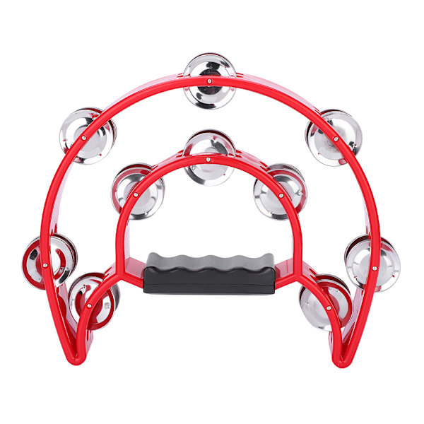 Red Double Row Jingles Tambourine - Perkusjonsmusikkinstrument Red