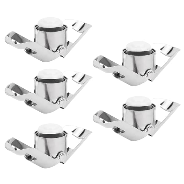 5 stk. sølvfarvet vinprop i rustfrit stål, bærbar champagne-prop til restaurant og hotel