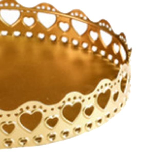 Dobbelt lag kagefad dekorativ kobber guld kiks dessert display fad til bryllup kærlighed hjerte
