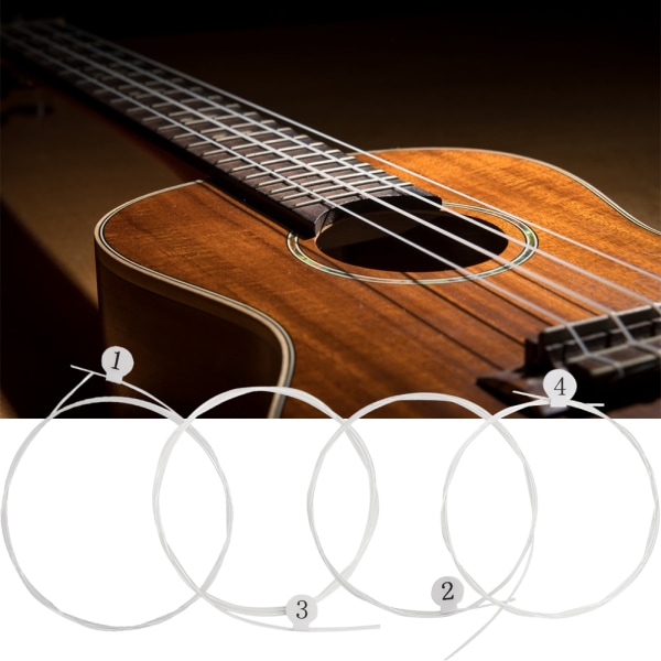 4 kpl Ukulele String Set Bright Sound Carbon High End läpinäkyvät kitaratarvikkeet