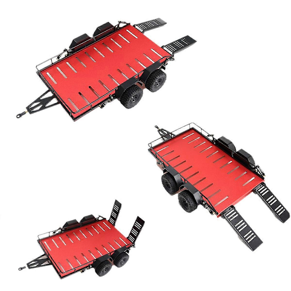 Metallinen peräkärry Traxxas kuorma-autolle DIY osat punainen