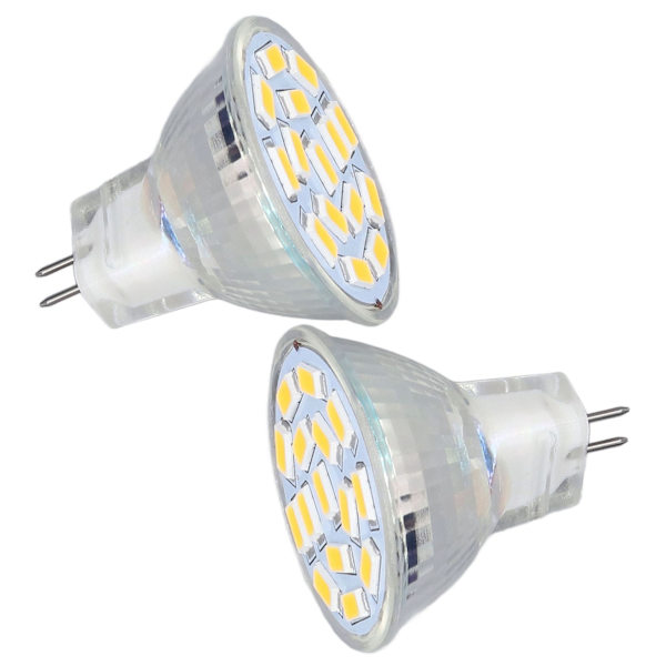 2 stk lyspære LED MR11 12V 3W keramisk sokkel Ultraviolet fri synsbeskyttelsespære til soveværelse stue Varmt lys 3000K