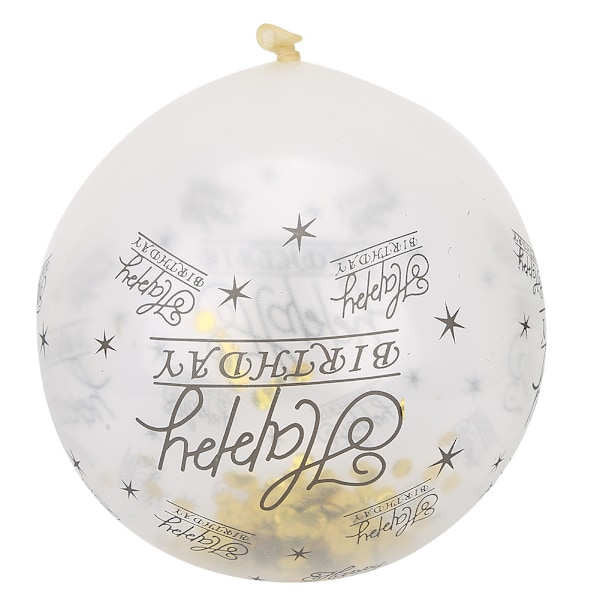 10 st latex transparenta ballonger med texten \"Grattis på födelsedagen\" för födelsedagsfest, bröllopsdag, festdekoration, gyllene paljetter