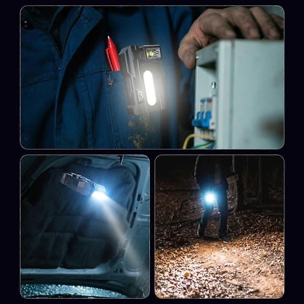 1-3 pcs Rechargeable EDC Flashlight Compact LED Lamp with Magnetic Clip, Dual Light Sources, Perfect for Emergencies and Outdoor Use 3pcs