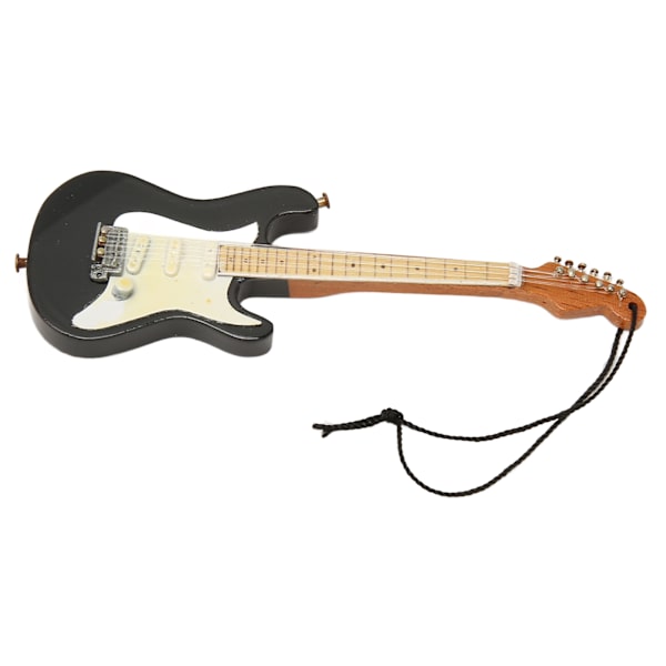 Miniatyrgitarr Modell Simulering Innovativ Trä Elektrisk Gitarr Modell med Hängande Rep för Presenter Dekor 02