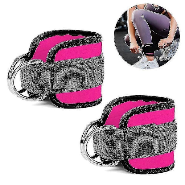 Ankelrem för kabelmaskiner, sparkar, gluteusövningar Rosaröd
