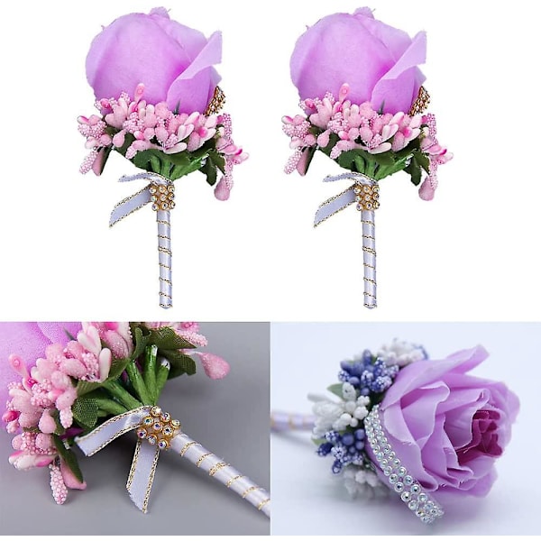 Handgjord brudbukett av konstgjorda blommor - 2-pack, perfekt för bröllop, bal, festdekoration