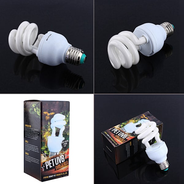 13W UVB 5.0 E27 Base Energibesparende Skildpadde Snake Reptil Pære UV Lampe HG