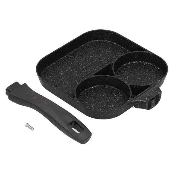 3 i 1 äggstekpanna Non Stick Stekt äggkokare Stek Korvpanna för köksbruk