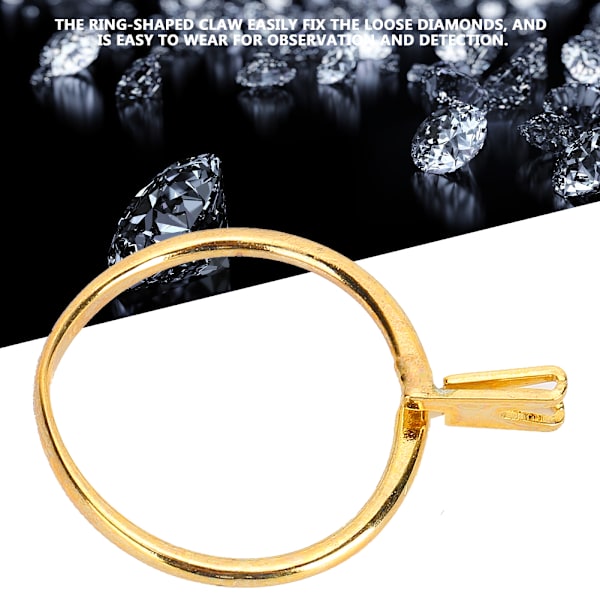 Profesjonell diamantholder Edelstener Spring Prong Claw Ring Smykker Display Tilbehør Gul (Kort)