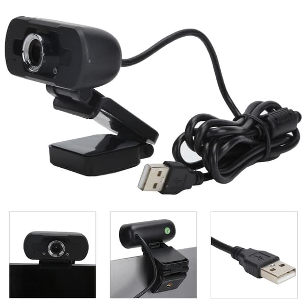 1080P webkamera Full HD USB webkamera med støydempende mikrofon multifunksjonsbase