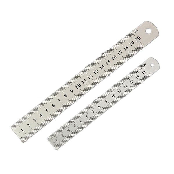 3 stk. lineal 10 cm 20 cm 30 cm linealværktøj til studerende og kontor (rustfri stållineal)