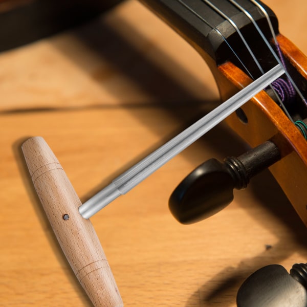 Hållbar stålpinne hålbrottare med trähandtag Luthier reparationsverktyg för 3/4 4/4 violin