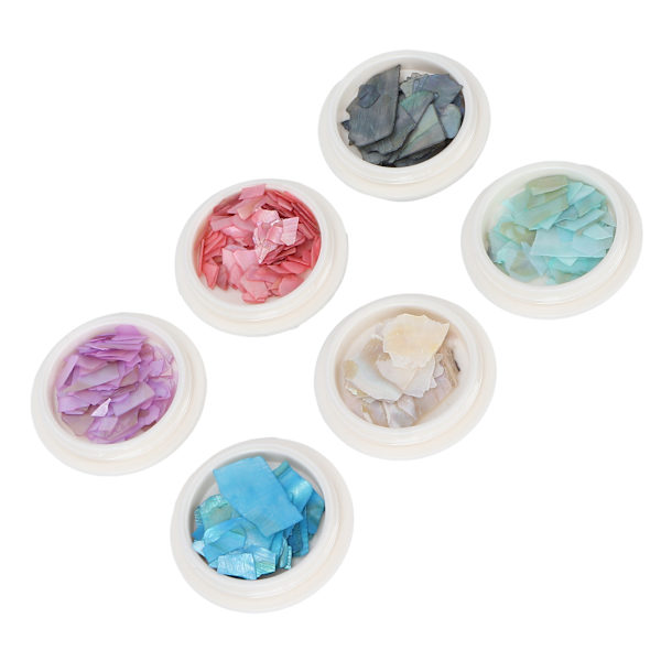 6 laatikkoa/sarja muodikkaita kynsikuoren viipaleita DIY kiiltävä glitter manikyyri koriste tarvikkeet