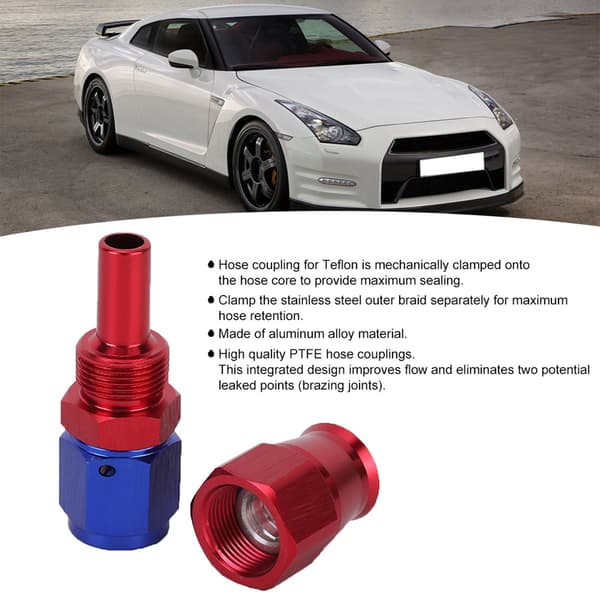 AN6 Slangeendebeslag Svingbar Kjøleolje Drivstoffadapter for Teflon 0°