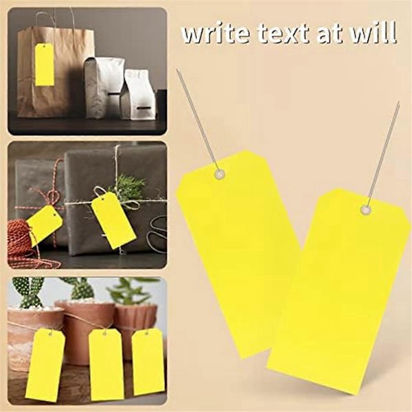 100 stk. 15,9 cm x 7,9 cm plastfraktetiketter for utstyr og bildeler