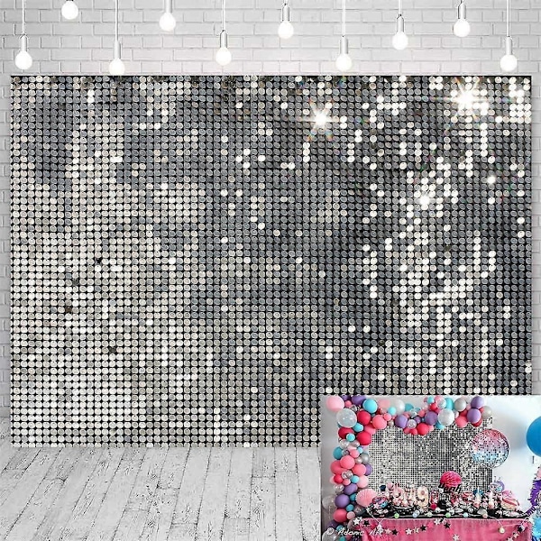 Hopeinen Disco Juhlat Tausta Hopea Valkoinen Valokuvaus Tausta Hyvää Syntymäpäivää Morsius Suihku Häät Vauva Muotokuva Valokuvaus Rekvisiitta (210x150cm)