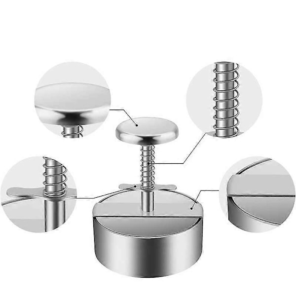 L 14*14) Hamburgerpress, 304 Rostfritt Stål Hamburgerpress, Justerbar Hackbiff Hamburgerpress, Lätt att Använda, Non-Stick Hamburgerpress för Familjesammankomster